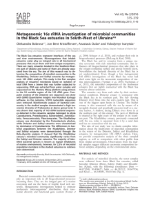 Metagenomic 16s rRNA investigation of microbial communities in