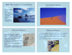 MET 200 Lecture 11 Local Winds Last Lecture: Forces Review of