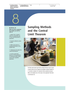 Sampling Methods and the Central Limit Theorem