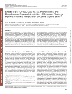 Effects of ()-HA-966, CGS-19755, Phencyclidine, and Dizocilpine on