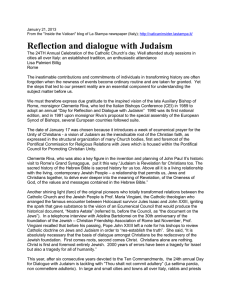 Reflection and dialogue with Judaism