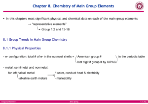 Chapter 8. Chemistry of Main Group Elements