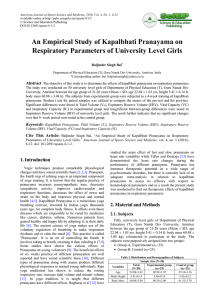 An Empirical Study of Kapalbhati Pranayama on Respiratory