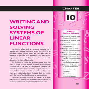 Chapter 10 Writing and Solving Systems of Linear Functions
