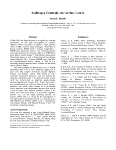 Building a Constraint Solver that Learns. In Proceedings of the AAAI