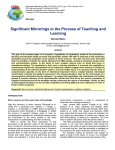 Significant Mirrorings in the Process of Teaching and Learning