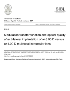 Modulation transfer function and optical quality after