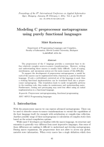Modeling C preprocessor metaprograms using purely functional