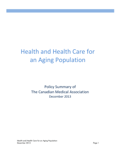 Health and Health Care for an Aging Population