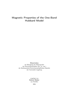 Magnetic Properties of the One-Band Hubbard Model