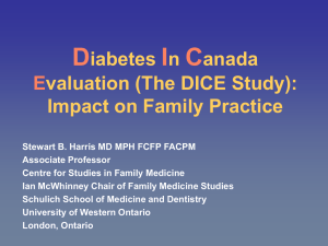 Diabetes In Canada Evaluation (The DICE Study)