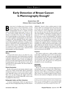 Early Detection of Breast Cancer: Is Mammography