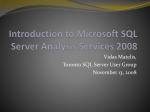 Introduction to Microsoft SQL Server Analysis - SSAS