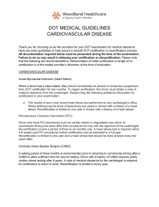 dot medical guidelines cardiovascular disease