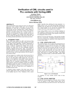 Verification of CML circuits used in PLL contexts with Verilog-AMS