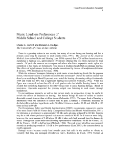 Music Loudness Preferences of Middle School and College Students