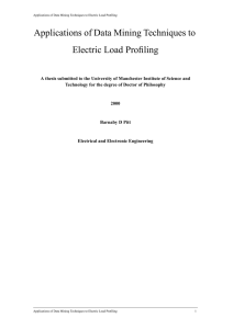 Applications of Data Mining Techniques to Electric Load Profiling