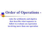 Order of Operations - Clement