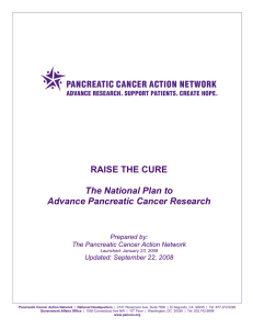 National Plan to Advance Pancreatic Cancer Research