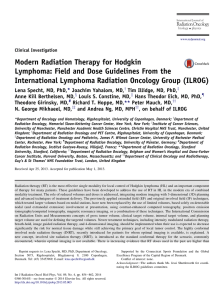 Modern Radiation Therapy for Hodgkin Lymphoma: Field and Dose