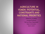 Agriculture in Yemen: potential, constraints and national