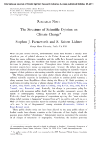 The Structure of Scientific Opinion on Climate