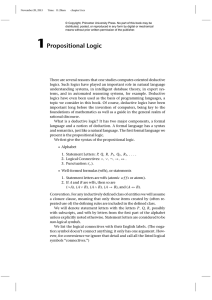 1Propositional Logic - Princeton University Press