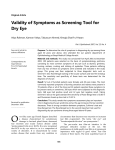 Validity of Symptoms as Screening Tool for Dry Eye