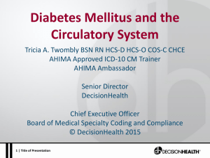 Diabetes Mellitus and the Circulatory System
