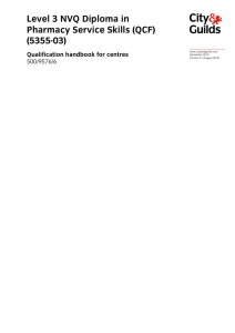 Level 3 Diploma in Pharmacy Service Skills NVQ