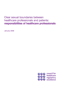 Clear sexual boundaries between healthcare professionals