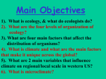 3). What are four main factors that affect the distribution of organisms?