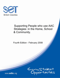 Supporting People who use AAC Strategies: in the Home - SET-BC
