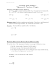 150 Lecture Notes - Section 6.3 Trigonometric Functions of Angles