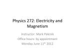 Physics 272: Electricity and Magnetism