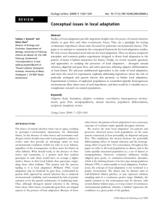 Conceptual issues in local adaptation