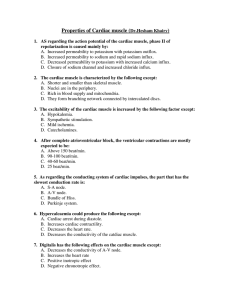 Properties of Cardiac muscle MCQ