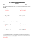 3.2.3 Solving Equations to Solve Problems Homework Name Period