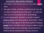 AUGUSTUS` RELIGIOUS POLICY 1. The religion of the Roman state