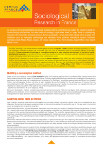 Sociological Research in France