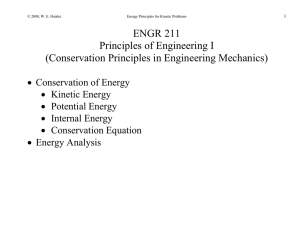 2000, W. E. Haisler Energy Principles for Kinetic Problems 1 ENGR