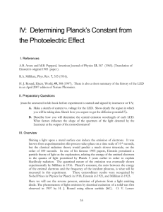 Determining Planck`s Constant from the Photoelectric Effect