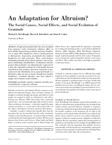 An Adaptation for Altruism? The Social Causes, Social Effects, and