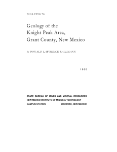 Bulletin 70 Geology of the Knight Peak Area, Grant County, New