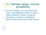 7.1 Sample space, events, probability