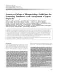 American College of Rheumatology Guidelines for Screening