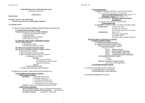 PATHOPHYSIOLOGY OF RED BLOOD CELLS Zsófia Mezei, MD