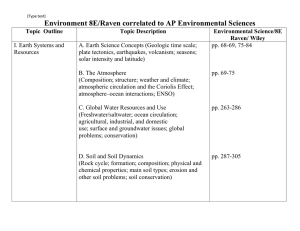 Raven, Environment, 8e AP Environmental Science Correlation