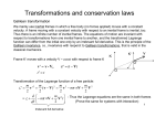 Transformations and conservation laws
