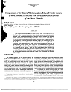 Comparison of the Central Metamorphic Belt and Trinity terrane of